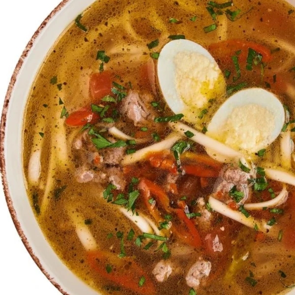 Spicy soup with veal