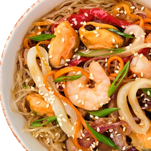 Glass noodles with seafood