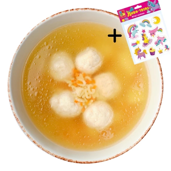 Children's soup with meatballs