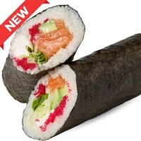 Salmon shawarma sushi