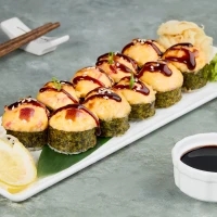 Baked salmon roll