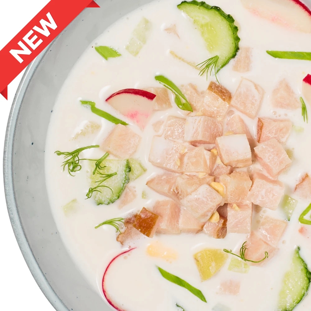 Okroshka with ham