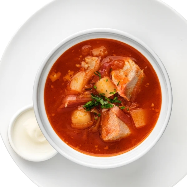 Borscht with sour cream