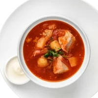 Borscht with sour cream