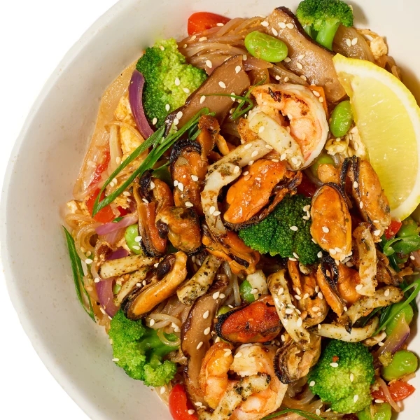 Glass noodles with seafood