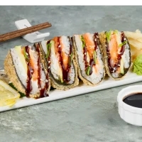 Japanese sandwich with salmon